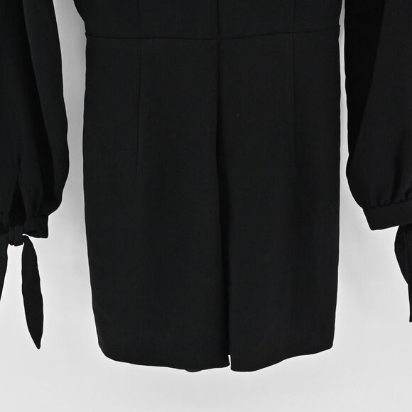 INTERMIX Romper Womens Size Medium Black Tie Front Cut Out Long Sleeve Goth Punk - Picture 9 of 16